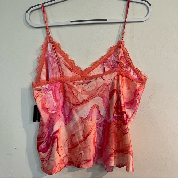 NWT INC International Concepts Lace Trim Pajama Set Marble Pink L - Picture 4 of 12